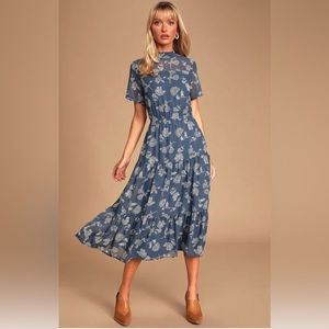 Lulu’s Floral Print Midi Dress